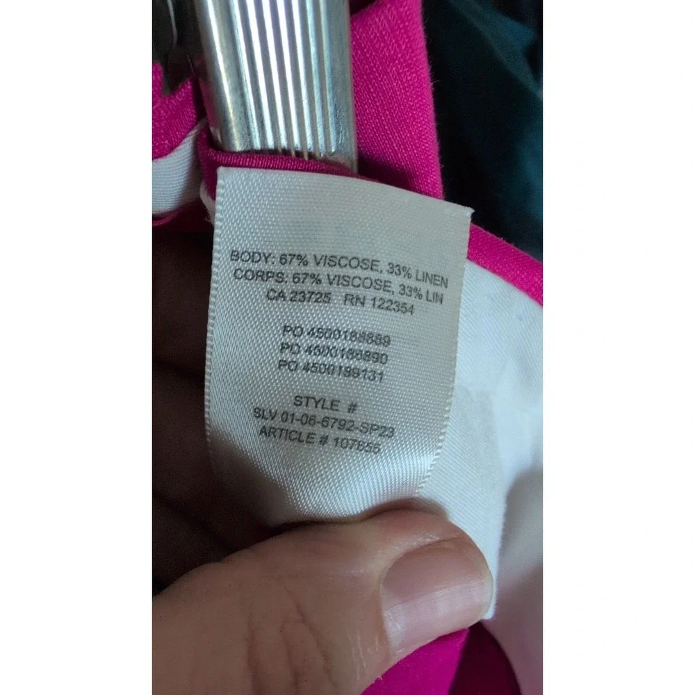 Aritzia Babaton Pleated Linen Pant Agency Eros Hot Pink Career Chic Boss Size 4